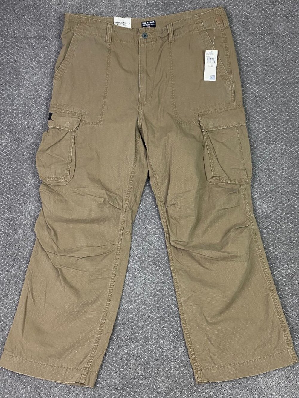 VTG Polo Jeans Co Ralph Lauren Cargo Pants Mens 40x32 Brown Military Baggy Wide